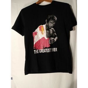 Manny Pacquiao Mens Black Graphic T-Shirt Pride & Glory The Greatest Ever‎ Large